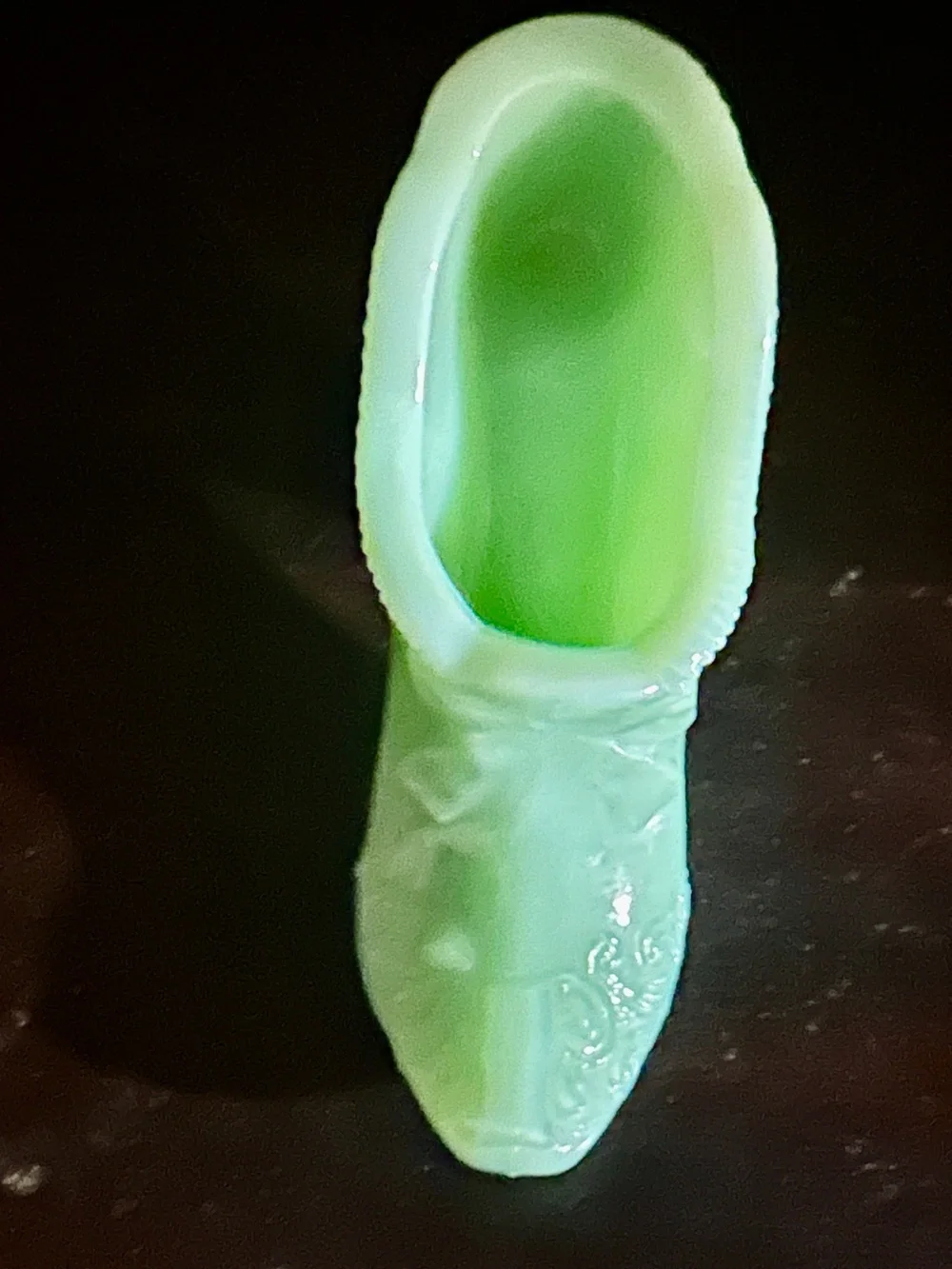 Jadeite Vintage Glass Shoe
